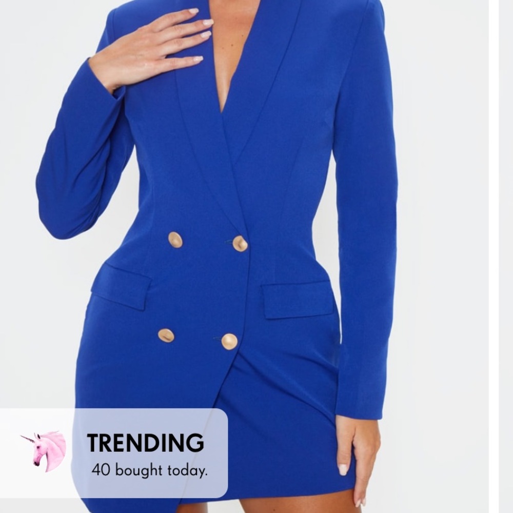 Blue blazer dress